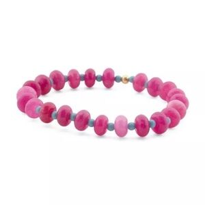 💙❤️ Gorjana Palma Pink Quartz and Blue Beaded Bracelet